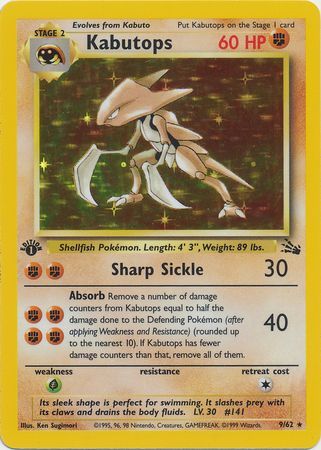 Kabutops  9-62  1st edition