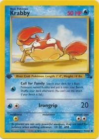 pokemon fossil 1st edition krabby 51 62 1st edition