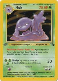 pokemon fossil 1st edition muk 13 62 1st edition