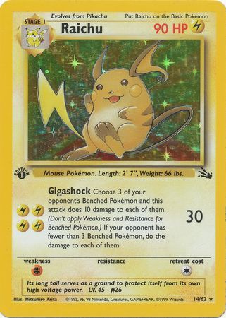 Raichu  14-62  1st edition