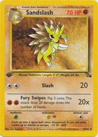 pokemon fossil 1st edition sandslash 41 62 1st edition