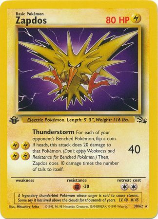 Zapdos 30-62 1st edition
