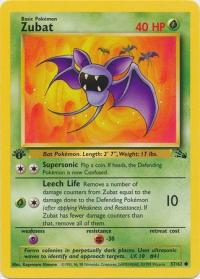 pokemon fossil 1st edition zubat 57 62 1st edition