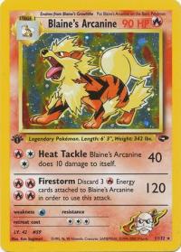 pokemon gym challenge 1st edition blaine s arcanine 1 132 1st edition