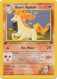 pokemon gym challenge 1st edition blaine s rapidash 33 132 1st edition