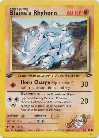 Blaine's Rhyhorn - 65/132 - 1st Edition