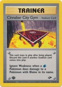 pokemon gym challenge 1st edition cinnabar city gym 113 132 1st edition