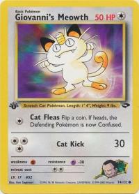 pokemon gym challenge 1st edition giovanni s meowth 74 132 1st edition