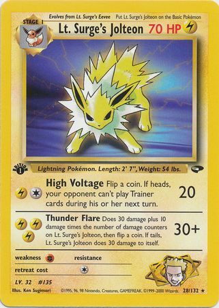 Lt. Surge's Jolteon - 28-132 - 1st Edition