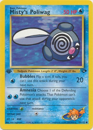 Misty's Poliwag - 89-132 - 1st Edition