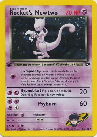 Rocket's Mewtwo - 14-132 - 1st Edition