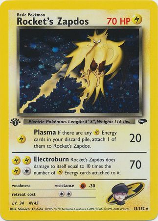 Rocket's Zapdos - 15-132 - 1st Edition