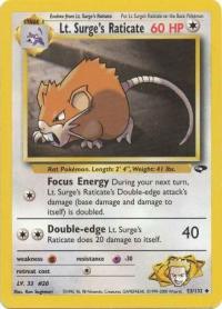 pokemon gym challenge lt surge s raticate 53 132