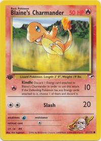 pokemon gym heroes 1st edition blaine s charmander 61 132 1st edition