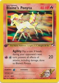 pokemon gym heroes 1st edition blaine s ponyta 63 132 1st edition