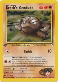 pokemon gym heroes 1st edition brock s geodude 38 132 1st edition