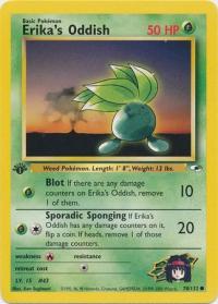 pokemon gym heroes 1st edition erika s oddish 78 132 1st edition