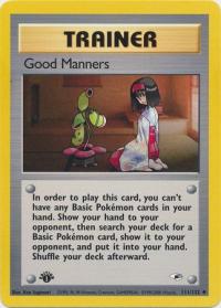 pokemon gym heroes 1st edition good manners 111 132 1st edition