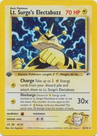 pokemon gym heroes 1st edition lt surge s electabuzz 6 132 1st edition
