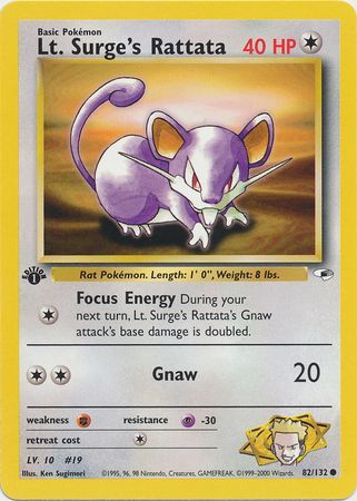 Lt. Surge's Rattata - 82-132 - 1st Edition