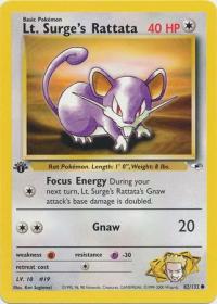 pokemon gym heroes 1st edition lt surge s rattata 82 132 1st edition