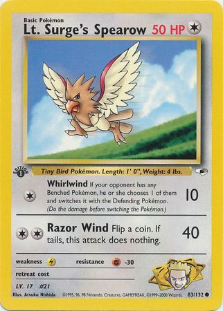 Lt. Surge's Spearow - 83-132 - 1st Edition