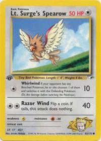 pokemon gym heroes 1st edition lt surge s spearow 83 132 1st edition