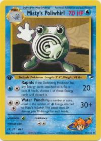 pokemon gym heroes 1st edition misty s poliwhirl 53 132 1st edition