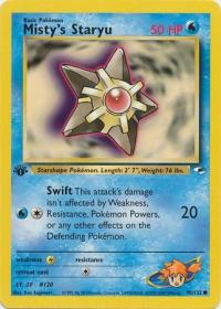 pokemon gym heroes 1st edition misty s staryu 90 132 1st edition