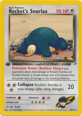 Rocket's Snorlax - 33-132 - 1st Edition