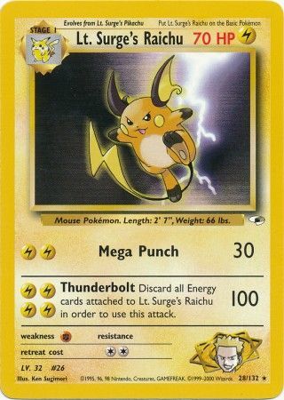 Lt. Surge's Raichu - 28-132