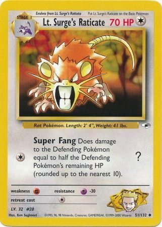 Lt. Surge's Raticate - 51-132