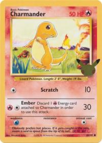 pokemon jumbo pokemon cards charmander 46 102 25th anniversary oversized promo