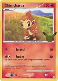 pokemon jumbo pokemon cards chimchar 76 130 25th anniversary oversized promo