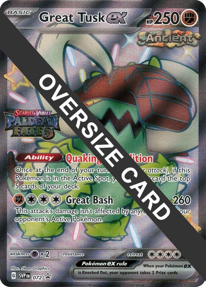 Great Tusk ex - 072 (Paldean Fates Stamped) - Jumbo Card
