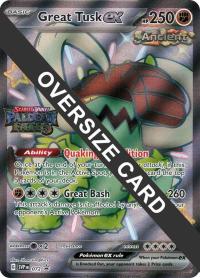 pokemon jumbo pokemon cards great tusk ex 072 paldean fates stamped jumbo card