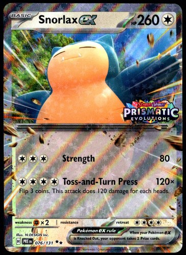 Snorlax ex (Prismatic Evolution Stamped) - Jumbo Card