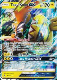 pokemon jumbo pokemon cards tapu koko gx 47 145 oversized