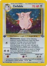 pokemon jungle 1st edition clefable 1 64 1st edition