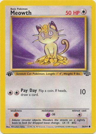 Meowth 56-64 1st edition