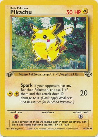 Pikachu 60-64 1st edition