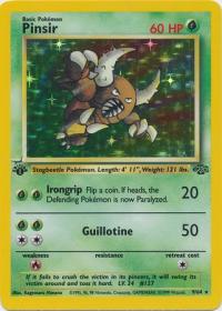 pokemon jungle 1st edition pinsir 9 64 1st edition