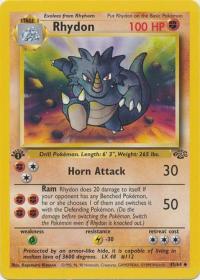 pokemon jungle 1st edition rhydon 45 64 1st edition