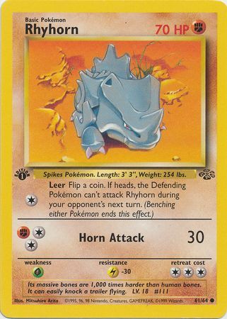 Rhyhorn 61-64 1st edition