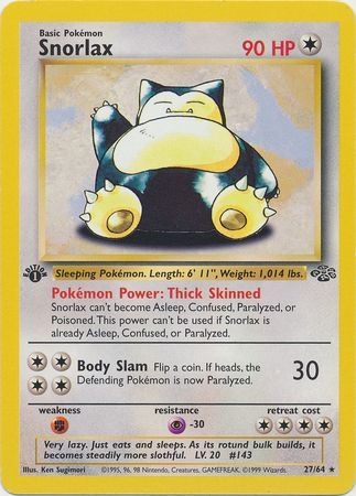 Snorlax  27-64  1st edition