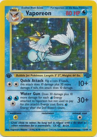 Vaporeon  12-64  1st edition