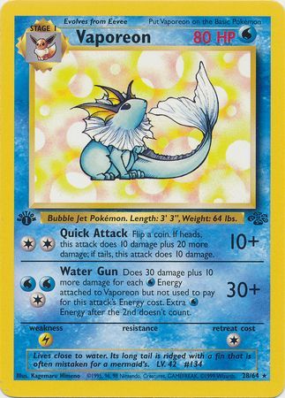 Vaporeon  28-64  1st edition