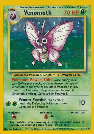 Venomoth 13-64 (No Set Symbol Misprint)