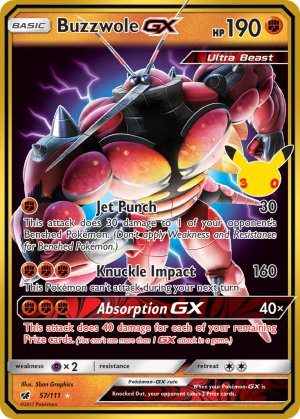 pokemon me 30th celebration classic collection buzzwole gx 57 111 30th celebration