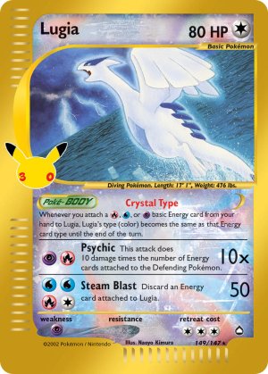 pokemon me 30th celebration classic collection lugia 149 147 30th celebration